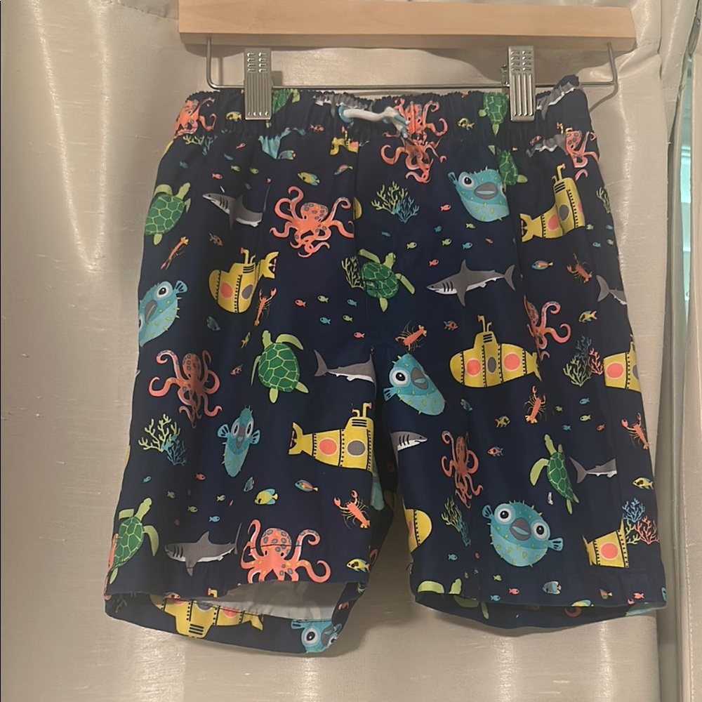 Gymboree Navy Swim Trunks with Sea Creatures